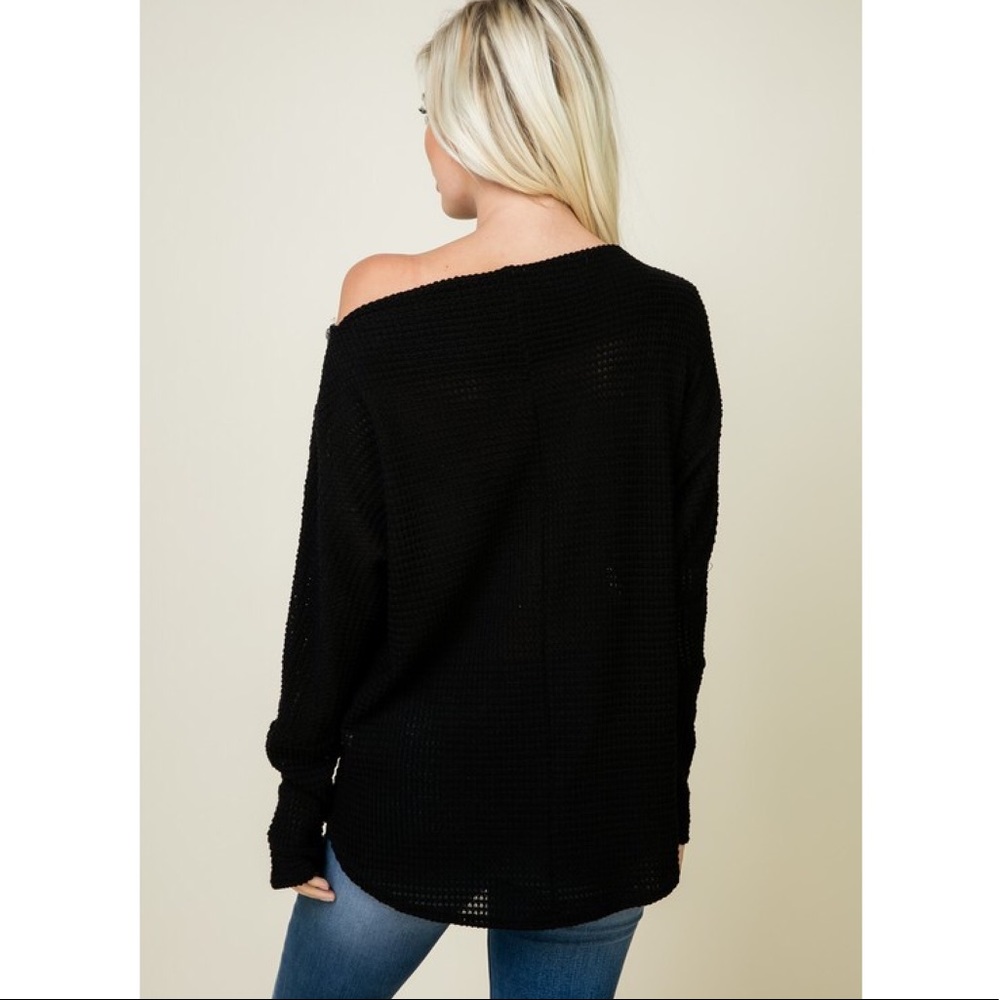 Black Off The Shoulder Top - Picture 5 of 6